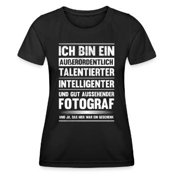 Talentierter Fotograf Kamera Lustiges Fotografie - Frauen Funktions-T-Shirt - Schwarz - Vorne - AI Model Female 172 light (172cm)