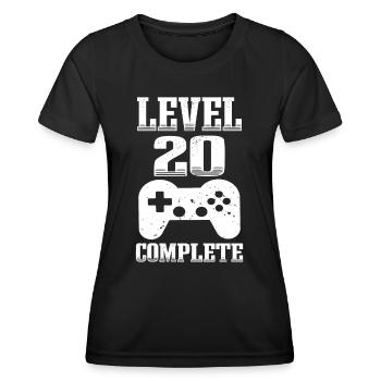 20. Geburtstag Level 20 Jahre Unlocked Gamer - Frauen Funktions-T-Shirt - Schwarz - Vorne - AI Model Female 172 light (172cm)