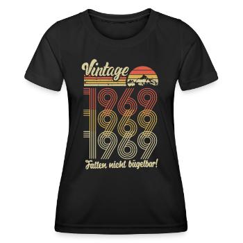 53ème anniversaire 1969 millésime 53 ans millésime - T-shirt sport Femme - noir - Devant - AI Model Female 172 light (172cm)