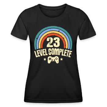 23rd Birthday Level 23 Complete 23 Years Gamer - Women's Functional T-Shirt - black - Front - AI Model Female 172 light (172cm)