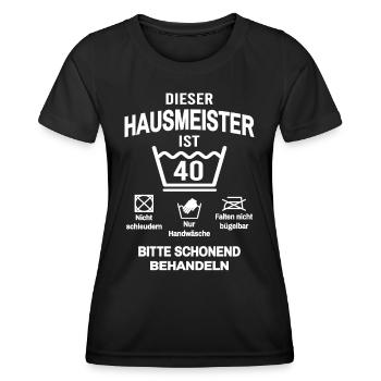 Hausmeister 40. Geburtstag Facility Manager Lustig - Frauen Funktions-T-Shirt - Schwarz - Vorne - AI Model Female 172 light (172cm)