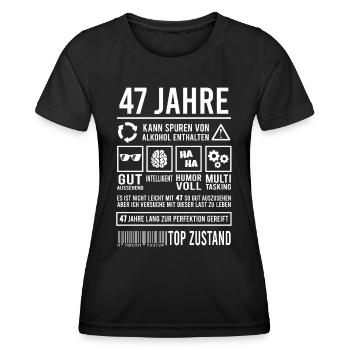 47. Geburtstag Perfektion Lustig 47 Jahre - Frauen Funktions-T-Shirt - Schwarz - Vorne - AI Model Female 172 light (172cm)