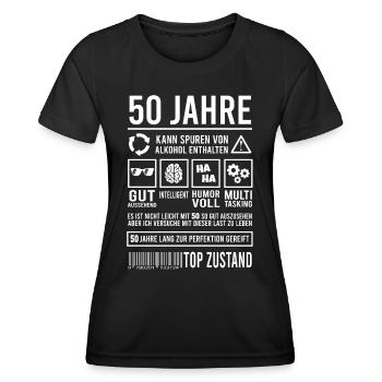 50. Geburtstag Männer Frauen Lustig 50 Jahre - Frauen Funktions-T-Shirt - Schwarz - Vorne - AI Model Female 172 light (172cm)