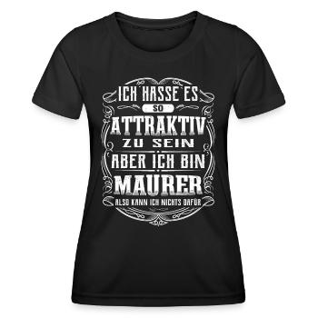 Ich bin Maurer - Frauen Funktions-T-Shirt - Schwarz - Vorne - AI Model Female 172 light (172cm)