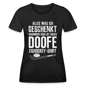 Eishockey Ice Hockey Lustiges Eishockeyspieler - Frauen Funktions-T-Shirt - Schwarz - Vorne - AI Model Female 172 light (172cm)