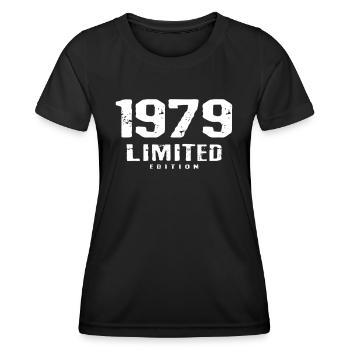 43ème anniversaire Edition Limitée 1979 43 ans - T-shirt sport Femme - noir - Devant - AI Model Female 172 light (172cm)