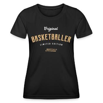 Basketballer Limited Edition Lustiges Basketball - Frauen Funktions-T-Shirt - Schwarz - Vorne - AI Model Female 172 light (172cm)