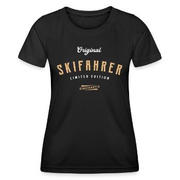 Skifahrer Limited Edition Ski Fahrer - Frauen Funktions-T-Shirt - Schwarz - Vorne - AI Model Female 172 light (172cm)