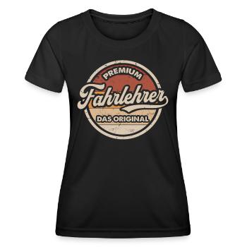 Bester Fahrlehrer Vintage Fahrschule - Frauen Funktions-T-Shirt - Schwarz - Vorne - AI Model Female 172 light (172cm)