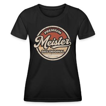 Meister Original Handwerker Lustiges Meister - Frauen Funktions-T-Shirt - Schwarz - Vorne - AI Model Female 172 light (172cm)