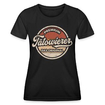 Tätowierer Vintage Tattoostudio Lustiges Tattoo - Frauen Funktions-T-Shirt - Schwarz - Vorne - AI Model Female 172 light (172cm)