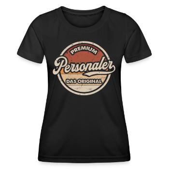 Personaler Vintage Human Resources Lustiges - Frauen Funktions-T-Shirt - Schwarz - Vorne - AI Model Female 172 light (172cm)
