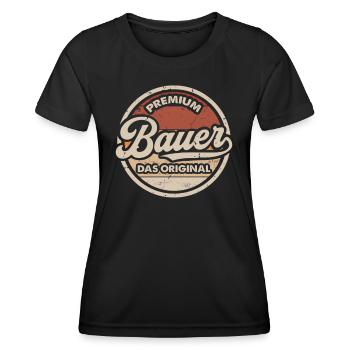 Bauer Vintage Landwirt Lustiges Bauer - Frauen Funktions-T-Shirt - Schwarz - Vorne - AI Model Female 172 light (172cm)