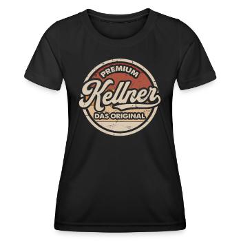 Kellner das Original Lustiges Kellner - Frauen Funktions-T-Shirt - Schwarz - Vorne - AI Model Female 172 light (172cm)