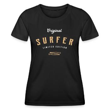 Surfer Limited Edition Surfing - Frauen Funktions-T-Shirt - Schwarz - Vorne - AI Model Female 172 light (172cm)