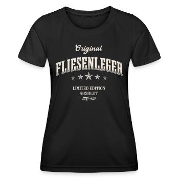 Fliesenleger Limited Edition - Frauen Funktions-T-Shirt - Schwarz - Vorne - AI Model Female 172 light (172cm)