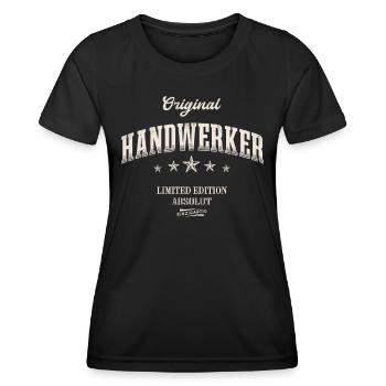 Handwerker Limited Edition Lustiges Handwerk - Frauen Funktions-T-Shirt - Schwarz - Vorne - AI Model Female 172 light (172cm)