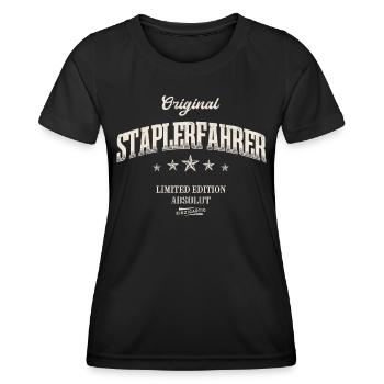 Staplerfahrer Limited Edition Gabelstapler - Frauen Funktions-T-Shirt - Schwarz - Vorne - AI Model Female 172 light (172cm)