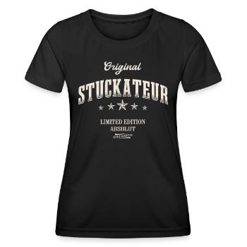 Stuckateur Limited Edition - Frauen Funktions-T-Shirt - Schwarz - Vorne - AI Model Female 172 light (172cm)