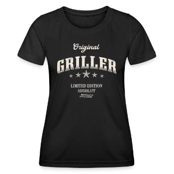 Griller Limited Edition BBQ Lustiges Grillen - Frauen Funktions-T-Shirt - Schwarz - Vorne - AI Model Female 172 light (172cm)