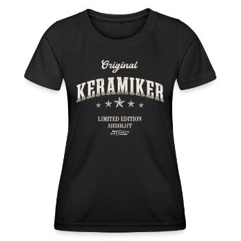 Keramiker Limited Edition - Frauen Funktions-T-Shirt - Schwarz - Vorne - AI Model Female 172 light (172cm)