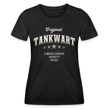 Tankwart Limited Edition Lustiges Tankwärter - Frauen Funktions-T-Shirt - Schwarz - Vorne - AI Model Female 172 light (172cm)