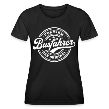 Busfahrer Original Linienbus Lustiges Bus Fahrer - Frauen Funktions-T-Shirt - Schwarz - Vorne - AI Model Female 172 light (172cm)