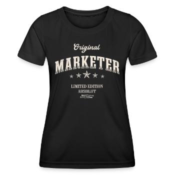 Marketer Limited Edition Lustiges Marketing - Frauen Funktions-T-Shirt - Schwarz - Vorne - AI Model Female 172 light (172cm)