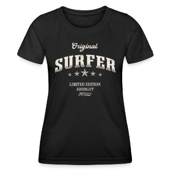 Surfer Limited Edition Surfing - Frauen Funktions-T-Shirt - Schwarz - Vorne - AI Model Female 172 light (172cm)