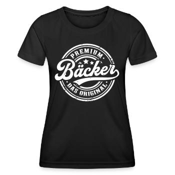 Bäcker das Original Lustiges Bäckerei - Frauen Funktions-T-Shirt - Schwarz - Vorne - AI Model Female 172 light (172cm)