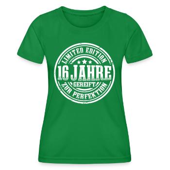 16. Geburtstag Limited Edition Lustig 16 Jahre - Frauen Funktions-T-Shirt - Kelly Green - Vorne - AI Model Female 172 dark (172cm)
