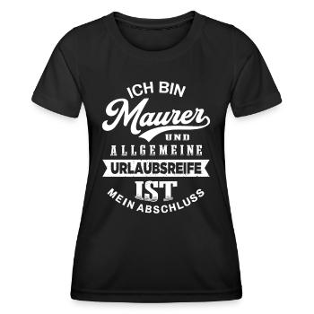 Maurer Urlaub Lustiges Maurermeister - Frauen Funktions-T-Shirt - Schwarz - Vorne - AI Model Female 172 light (172cm)