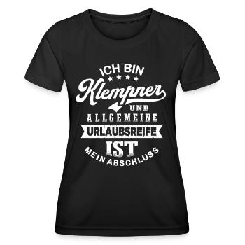 Klempner Urlaub Lustiges Anlagenmechaniker - Frauen Funktions-T-Shirt - Schwarz - Vorne - AI Model Female 172 light (172cm)