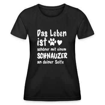 Schnauzer Hund Hundehalter Lustiges Schnauzer - Frauen Funktions-T-Shirt - Schwarz - Vorne - AI Model Female 172 light (172cm)