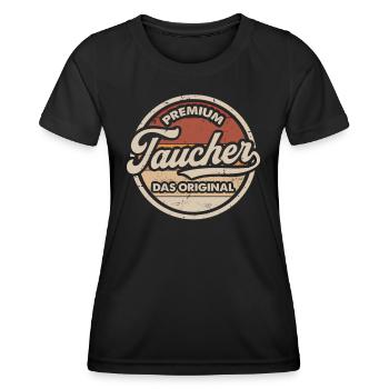 Taucher Original Tauchsport Lustiges Tauchen - Frauen Funktions-T-Shirt - Schwarz - Vorne - AI Model Female 172 light (172cm)