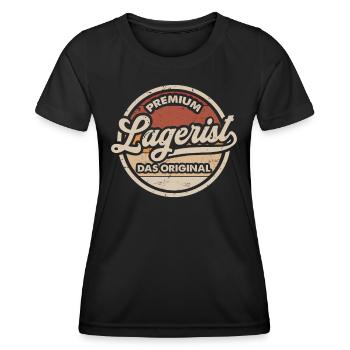 Lagerist Original Lagerlogistik Lager Logistiker - Frauen Funktions-T-Shirt - Schwarz - Vorne - AI Model Female 172 light (172cm)