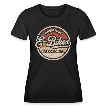 E-Bike Original Elektrofahrrad Vintage E-Biker - Frauen Funktions-T-Shirt - Schwarz - Vorne - AI Model Female 172 light (172cm)