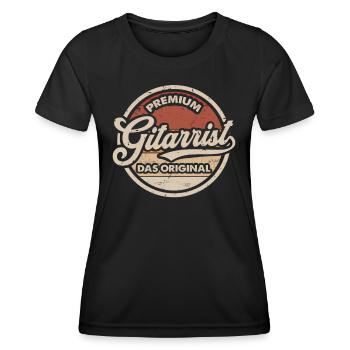Gitarrist Original Gitarre Gitarrenspieler - Frauen Funktions-T-Shirt - Schwarz - Vorne - AI Model Female 172 light (172cm)