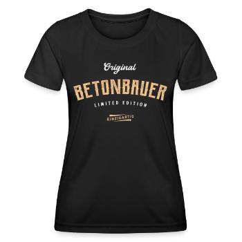Betonbauer Limited Edition Betonbau - Frauen Funktions-T-Shirt - Schwarz - Vorne - AI Model Female 172 light (172cm)