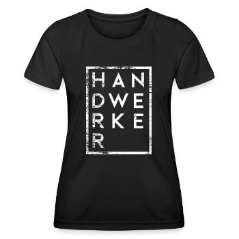 Handwerker Minimalismus Handwerk - Frauen Funktions-T-Shirt - Schwarz - Vorne - AI Model Female 172 light (172cm)