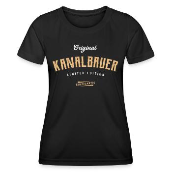 Kanalbauer Limited Edition - Frauen Funktions-T-Shirt - Schwarz - Vorne - AI Model Female 172 light (172cm)