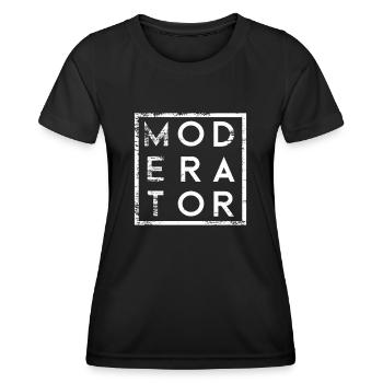 Moderator Minimalismus - Frauen Funktions-T-Shirt - Schwarz - Vorne - AI Model Female 172 light (172cm)
