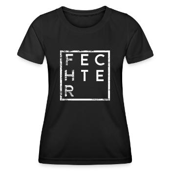 Fechter Minimalismus Fechten Fechtsport - Frauen Funktions-T-Shirt - Schwarz - Vorne - AI Model Female 172 light (172cm)