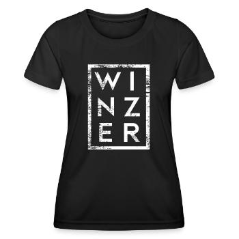 Winzer Minimalismus - Frauen Funktions-T-Shirt - Schwarz - Vorne - AI Model Female 172 light (172cm)