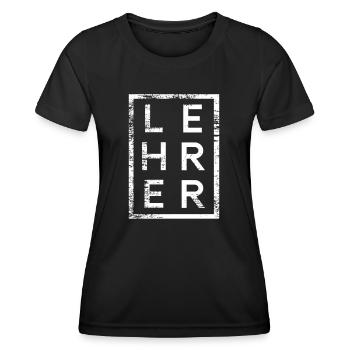 Lehrer Minimalismus - Frauen Funktions-T-Shirt - Schwarz - Vorne - AI Model Female 172 light (172cm)