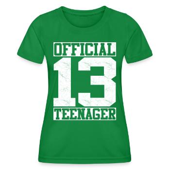 Officiellement un adolescent - Regard affligé - T-shirt sport Femme - vert - Devant - AI Model Female 172 dark (172cm)