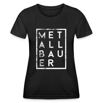 Metallbauer Minimalismus Metallbau - Frauen Funktions-T-Shirt - Schwarz - Vorne - AI Model Female 172 light (172cm)