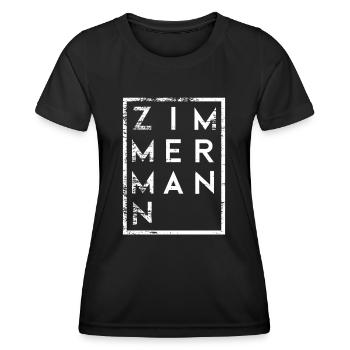 Zimmermann Minimalismus Zimmerer - Frauen Funktions-T-Shirt - Schwarz - Vorne - AI Model Female 172 light (172cm)