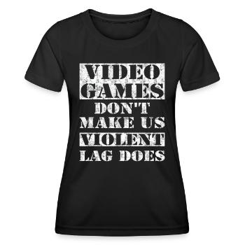 Les jeux vidéo ne font pas de nous un décalage violent - T-shirt sport Femme - noir - Devant - AI Model Female 172 light (172cm)