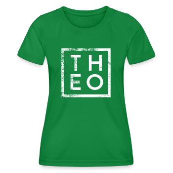 Theo Minimalism - Women's Functional T-Shirt - kelly green - Front - AI Model Female 172 dark (172cm)